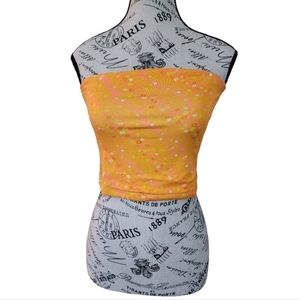 NWT BP Orange Minikimono Floral Tube Top Size Small